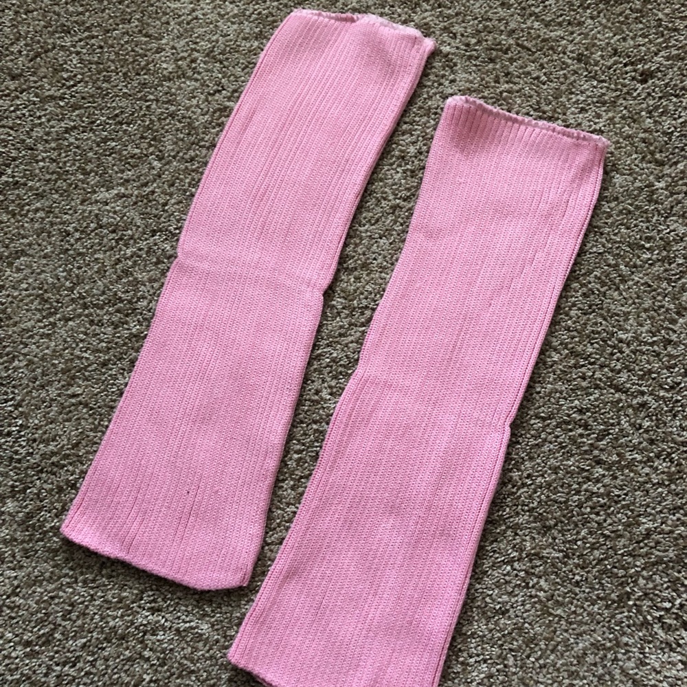 Pink leg warmers
